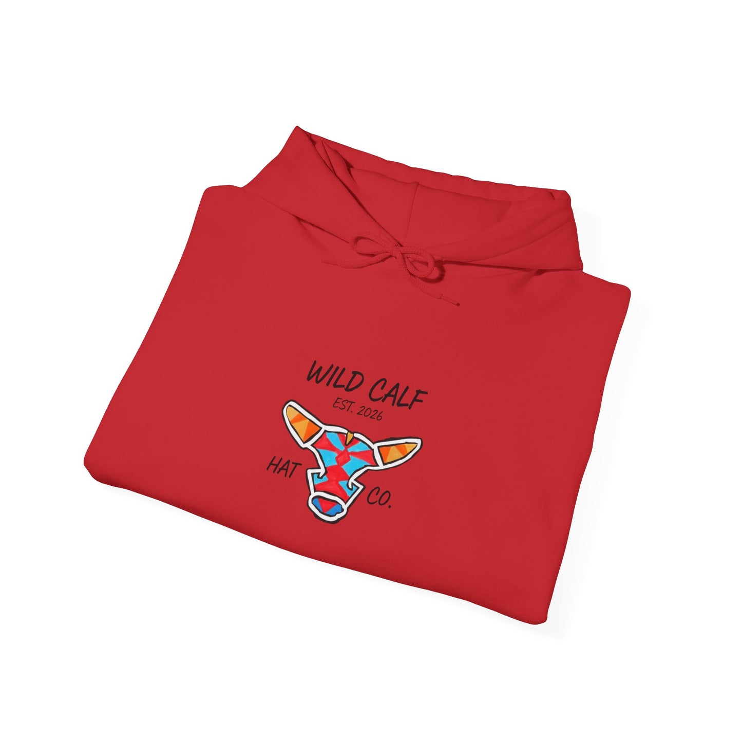 Wild Calf Hoodie - Retro Colorful Calf Logo Pullover (Wild Calf Hat Co.) - Wild Calf Hat Company