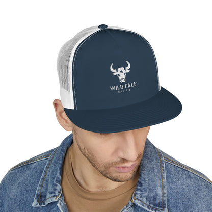 Wild Calf Skull embroidery Trucker Cap | Mesh Back Snapback - Wild Calf Hat Company