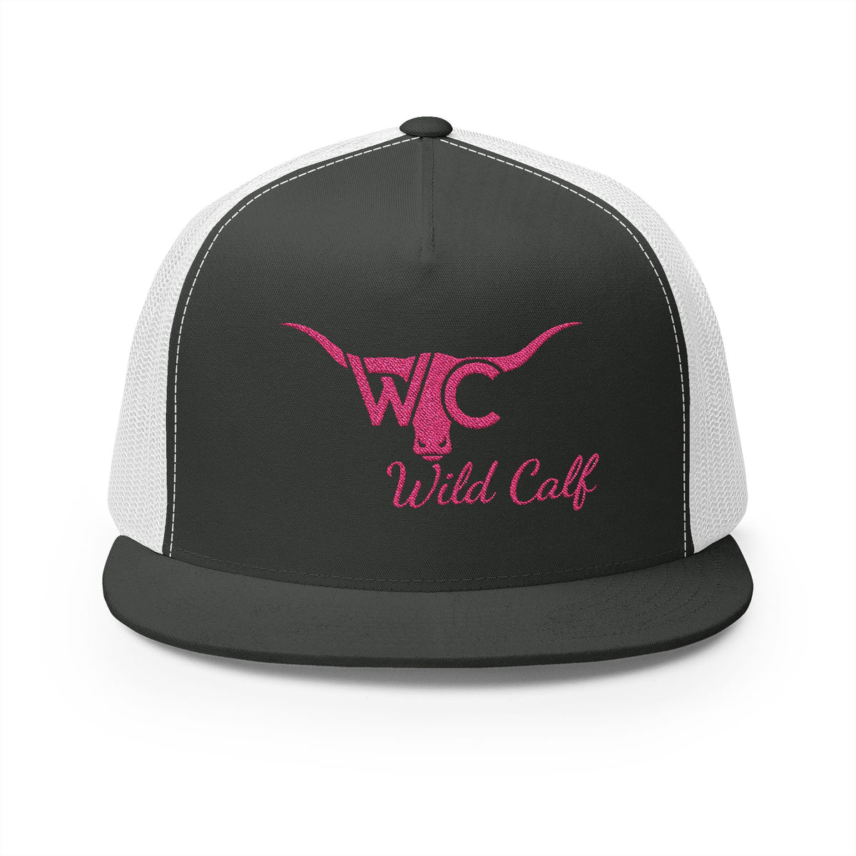 Wild Calf Pink Longhorn Trucker Cap – Embroidered Western Cowgirl Hat