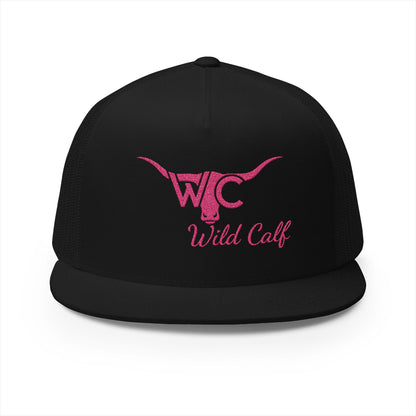 Wild Calf Pink Longhorn Trucker Cap – Embroidered Western Cowgirl Hat