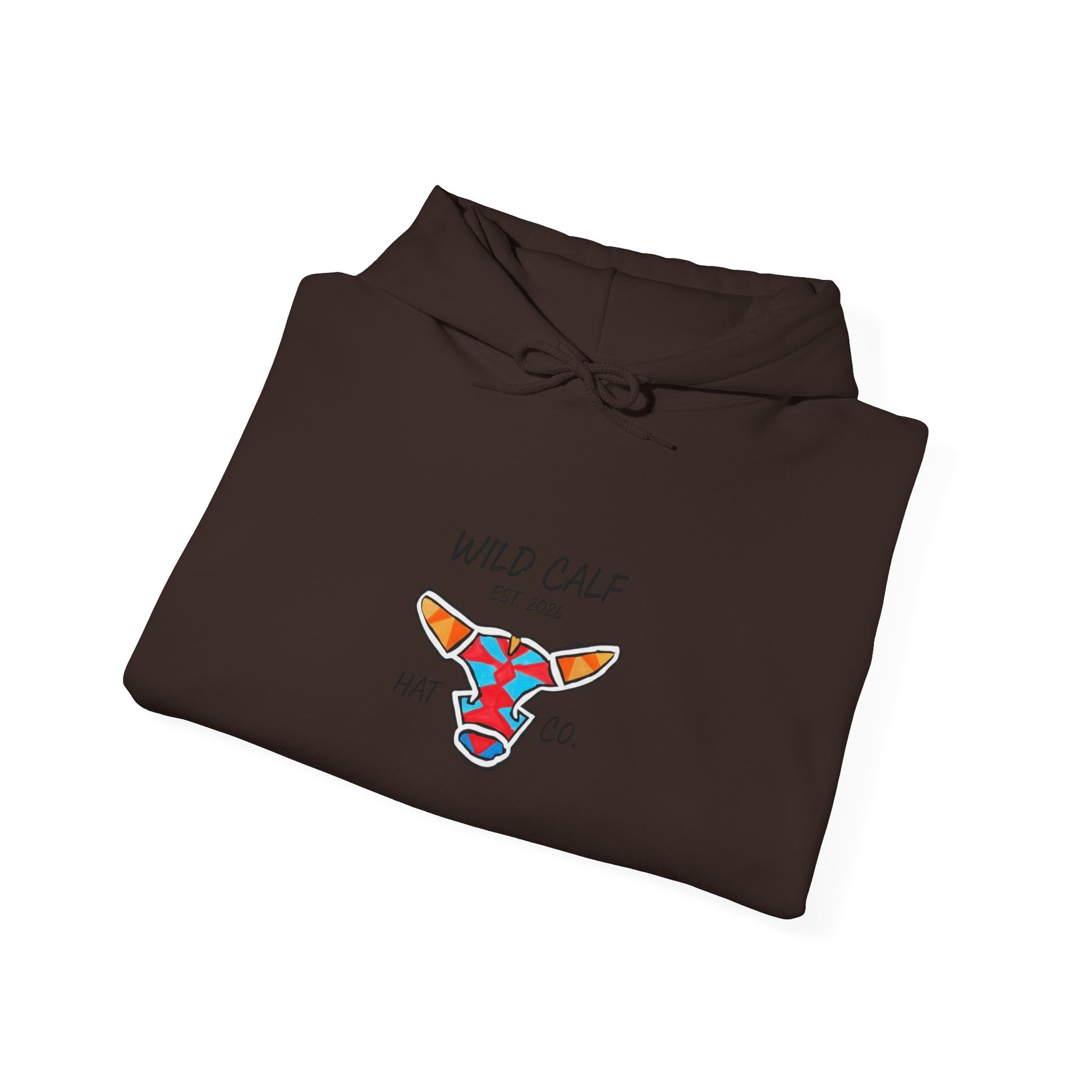 Wild Calf Hoodie - Retro Colorful Calf Logo Pullover (Wild Calf Hat Co.) - Wild Calf Hat Company