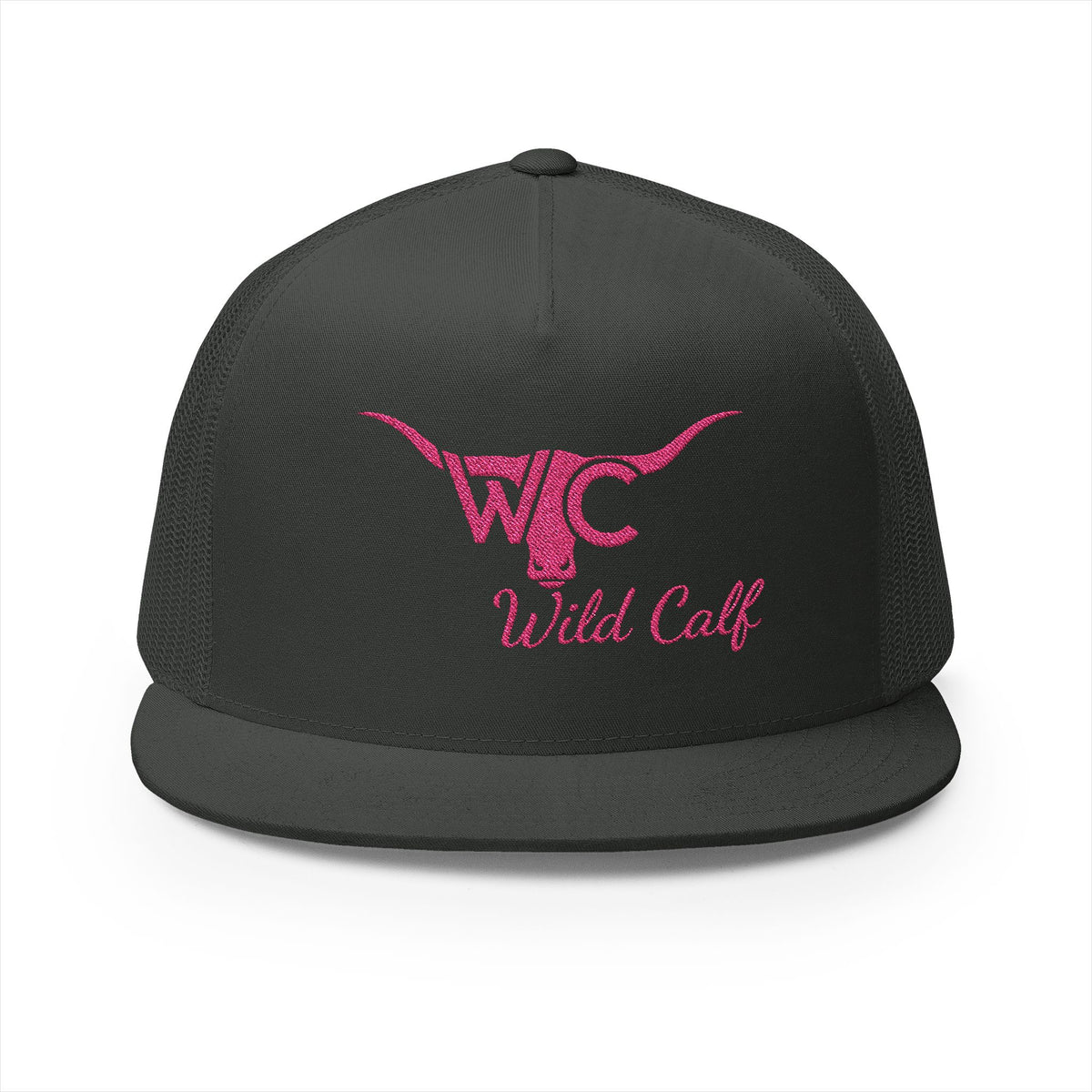 Wild Calf Pink Longhorn Trucker Cap – Embroidered Western Cowgirl Hat