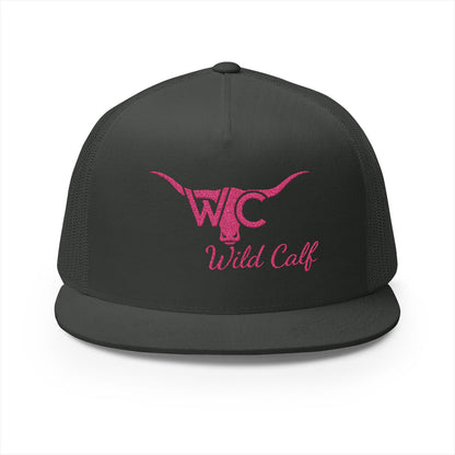 Wild Calf Pink Longhorn Trucker Cap – Embroidered Western Cowgirl Hat