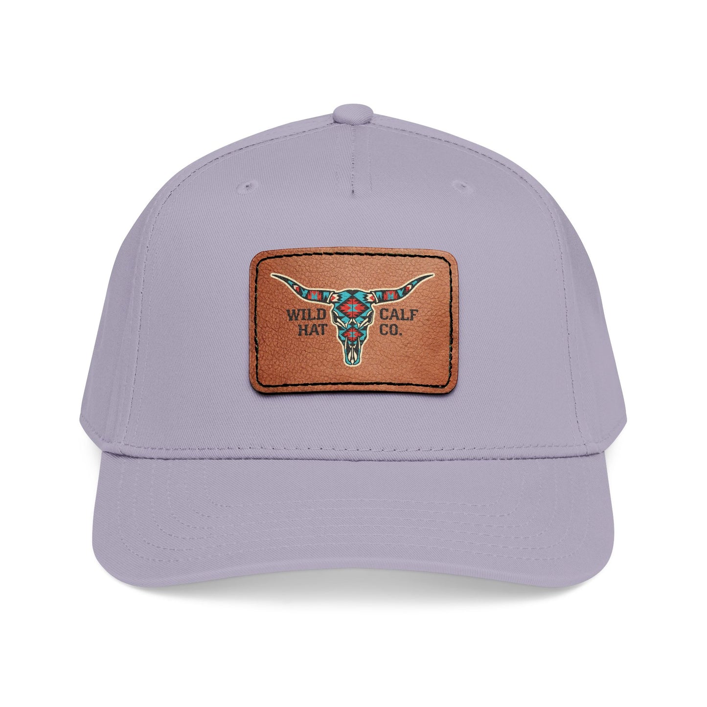Mid Profile Baseball Cap with Leather Patch (Rectangle) - Wild Calf Hat Company