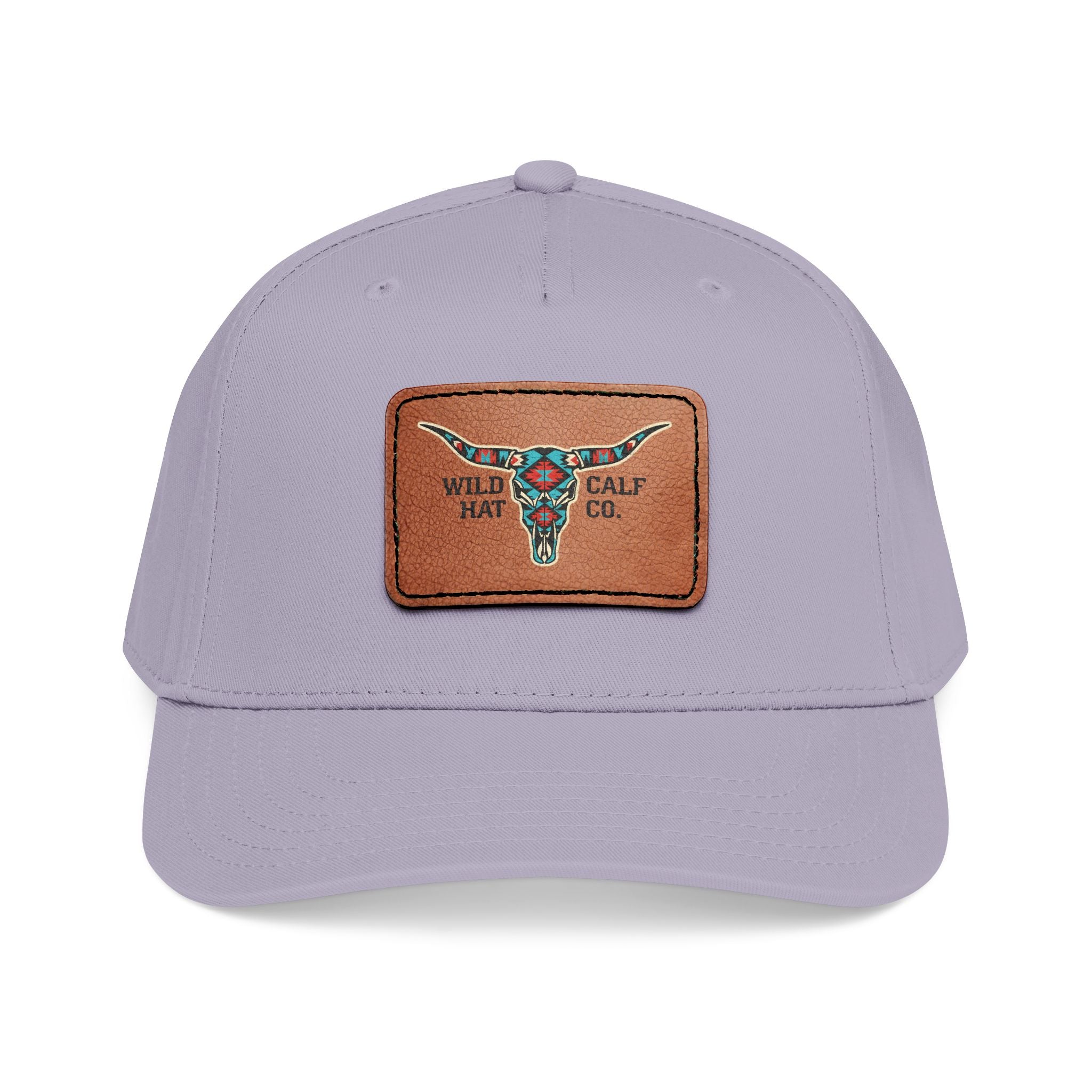 Mid Profile Baseball Cap with Leather Patch (Rectangle) - Wild Calf Hat Company