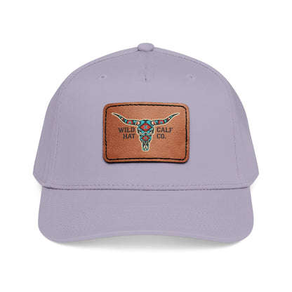 Mid Profile Baseball Cap with Leather Patch (Rectangle) - Wild Calf Hat Company