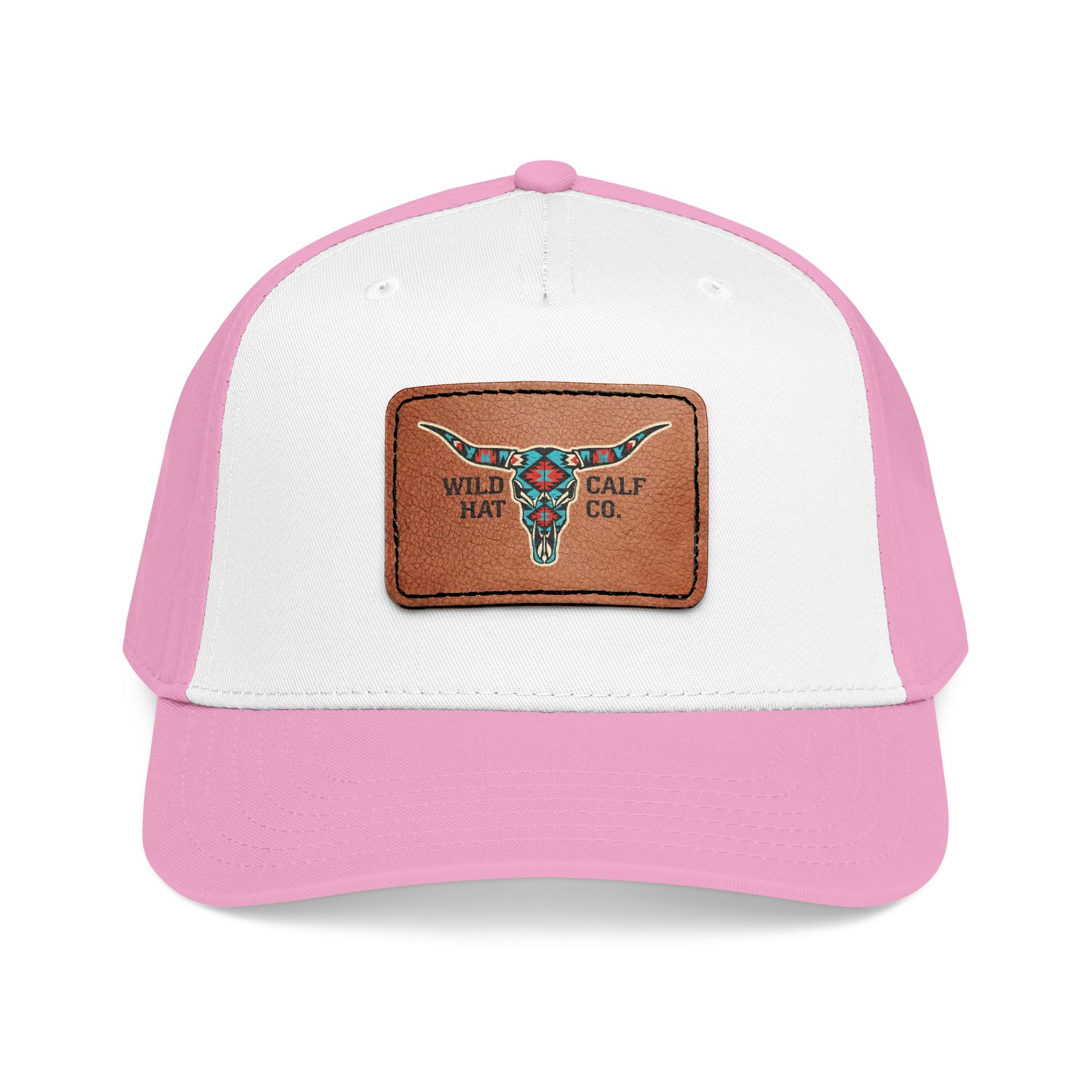 Mid Profile Baseball Cap with Leather Patch (Rectangle) - Wild Calf Hat Company