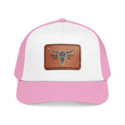 Mid Profile Baseball Cap with Leather Patch (Rectangle) - Wild Calf Hat Company