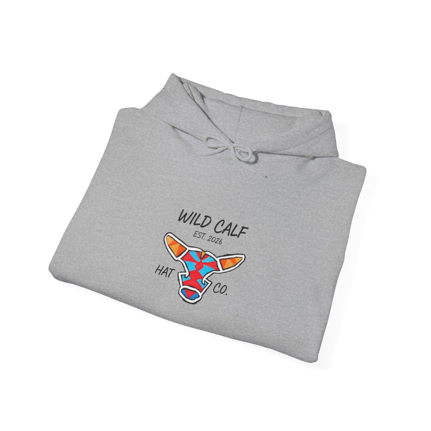 Wild Calf Hoodie - Retro Colorful Calf Logo Pullover (Wild Calf Hat Co.) - Wild Calf Hat Company