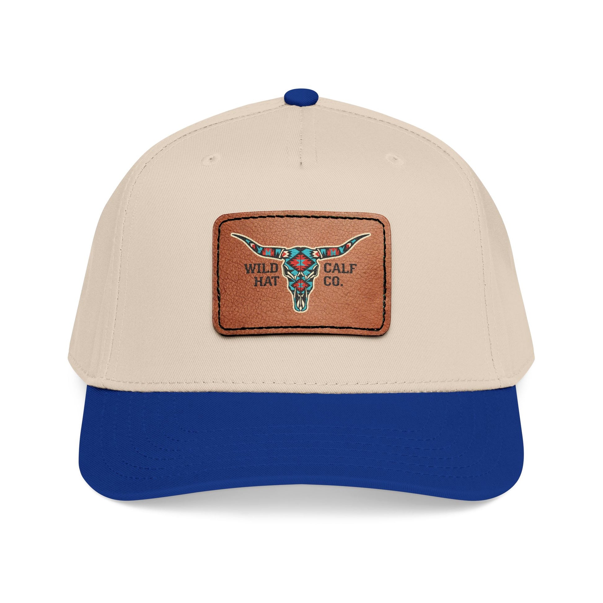 Mid Profile Baseball Cap with Leather Patch (Rectangle) - Wild Calf Hat Company