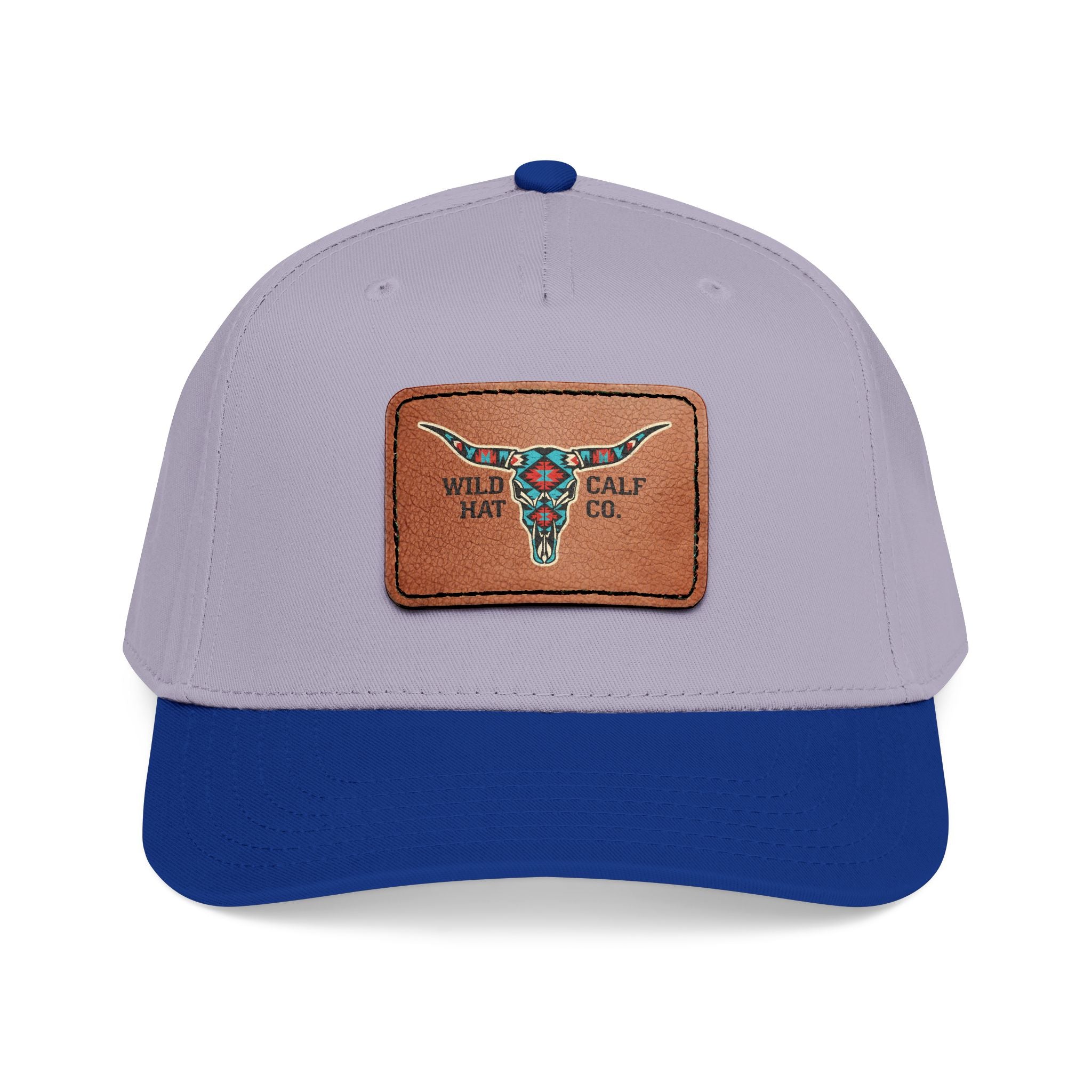 Mid Profile Baseball Cap with Leather Patch (Rectangle) - Wild Calf Hat Company