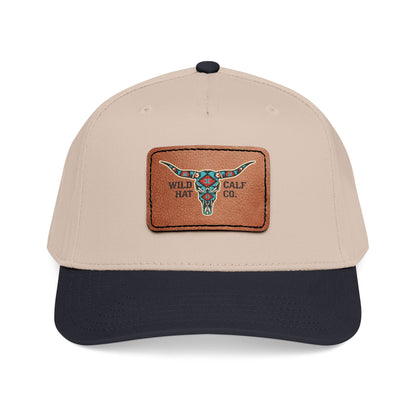 Mid Profile Baseball Cap with Leather Patch (Rectangle) - Wild Calf Hat Company