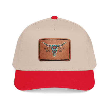 Mid Profile Baseball Cap with Leather Patch (Rectangle) - Wild Calf Hat Company