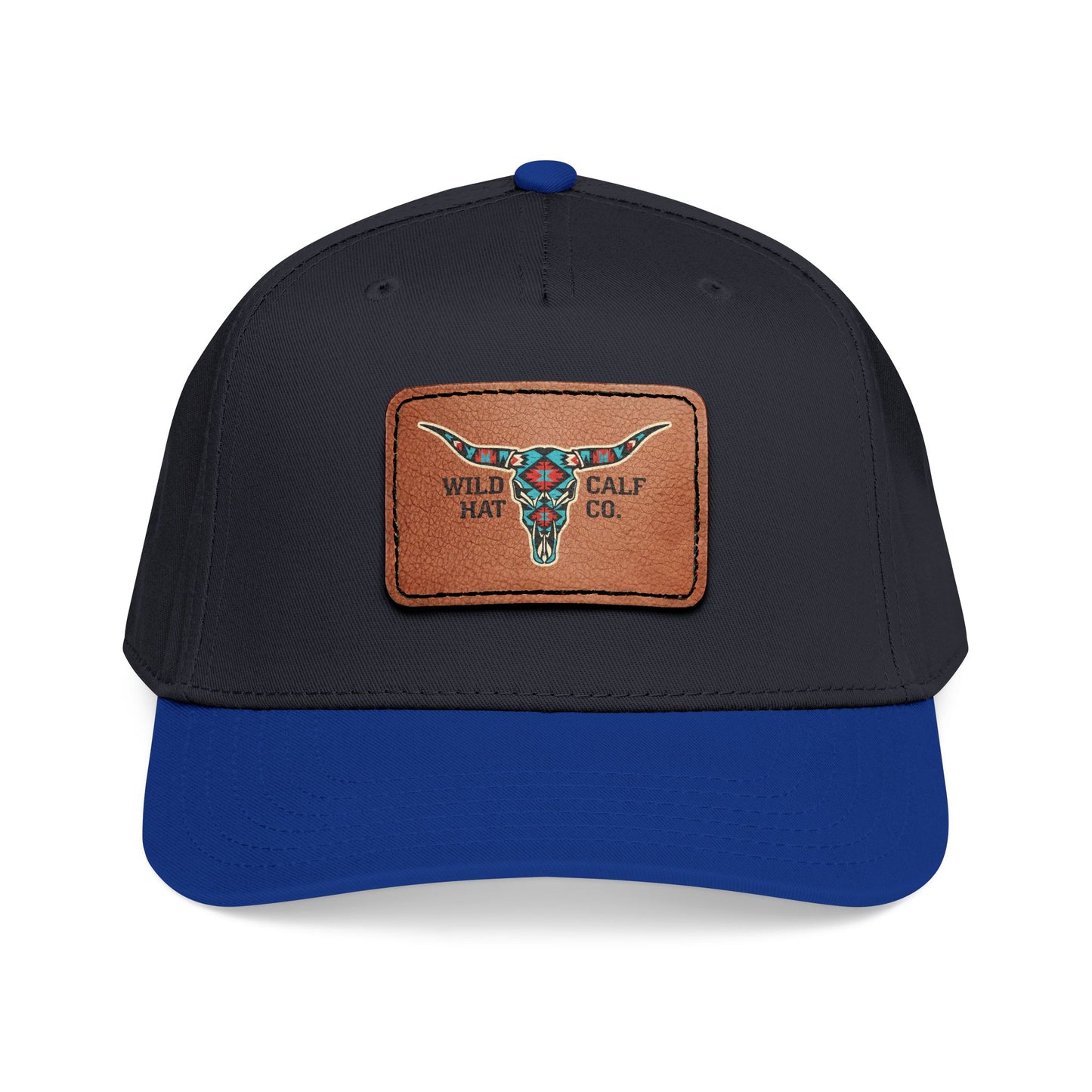 Mid Profile Baseball Cap with Leather Patch (Rectangle) - Wild Calf Hat Company