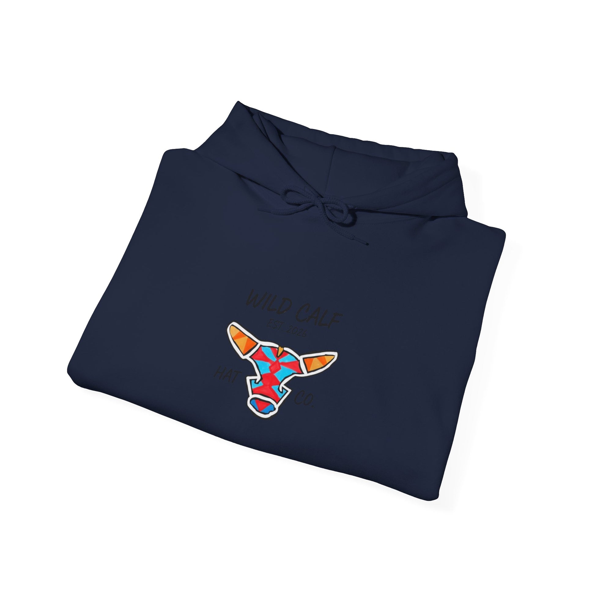 Wild Calf Hoodie - Retro Colorful Calf Logo Pullover (Wild Calf Hat Co.) - Wild Calf Hat Company