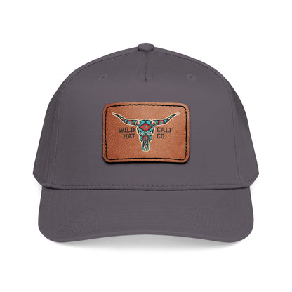 Mid Profile Baseball Cap with Leather Patch (Rectangle) - Wild Calf Hat Company