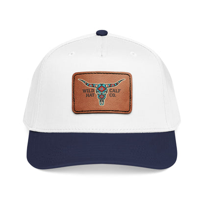 Mid Profile Baseball Cap with Leather Patch (Rectangle) - Wild Calf Hat Company