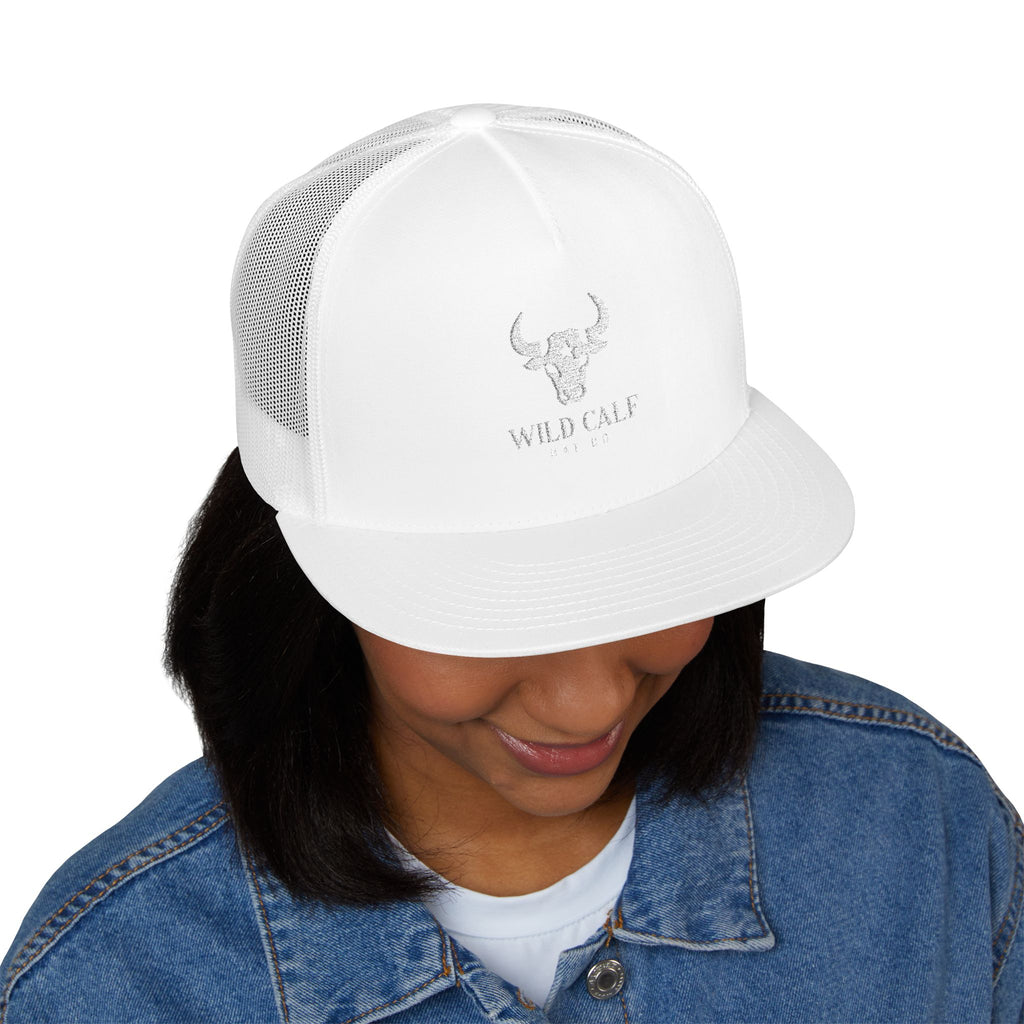 Wild Calf Skull embroidery Trucker Cap | Mesh Back Snapback - Wild Calf Hat Company