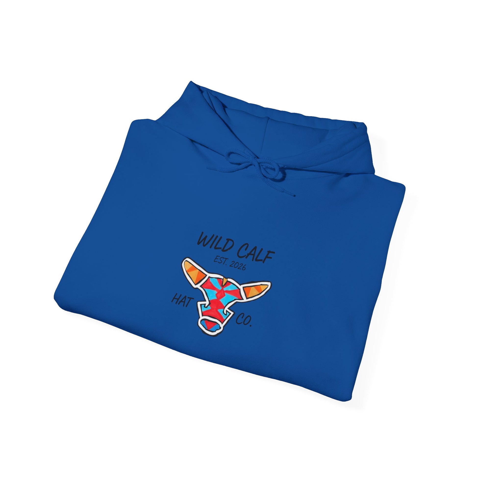 Wild Calf Hoodie - Retro Colorful Calf Logo Pullover (Wild Calf Hat Co.) - Wild Calf Hat Company