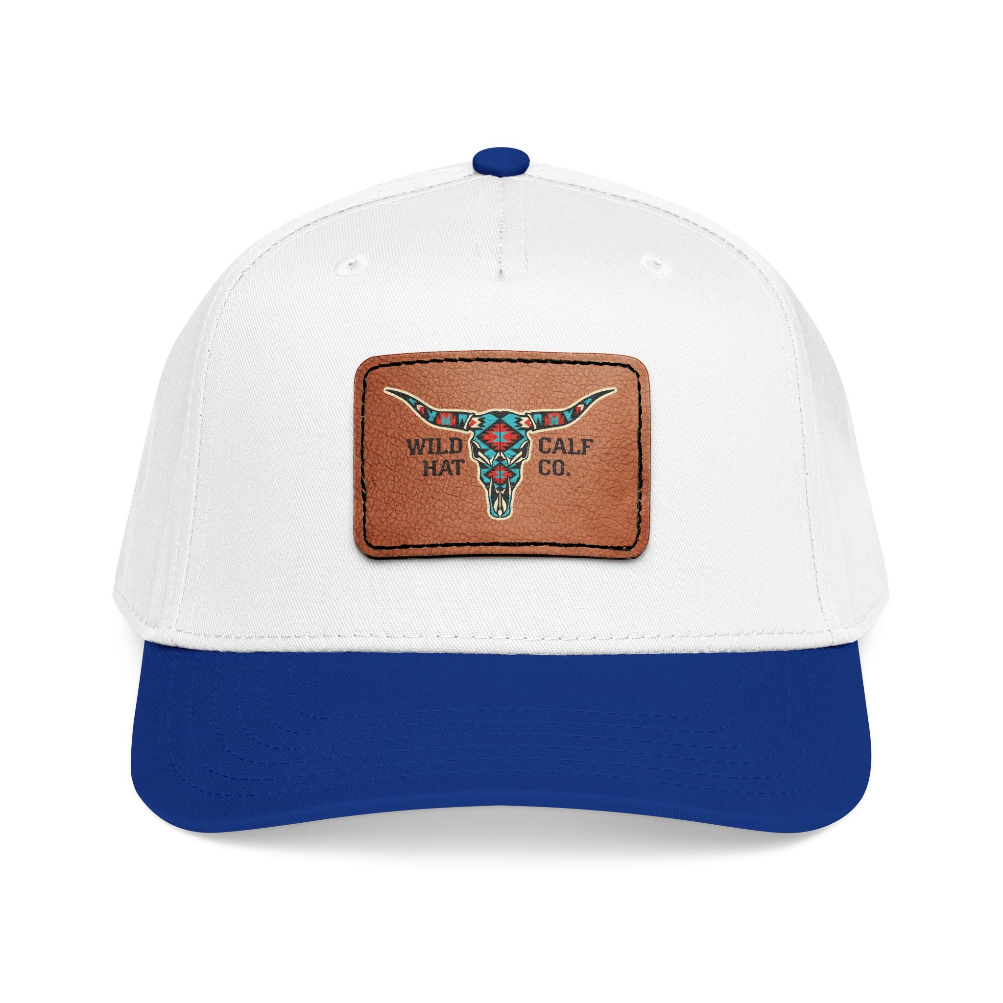 Mid Profile Baseball Cap with Leather Patch (Rectangle) - Wild Calf Hat Company