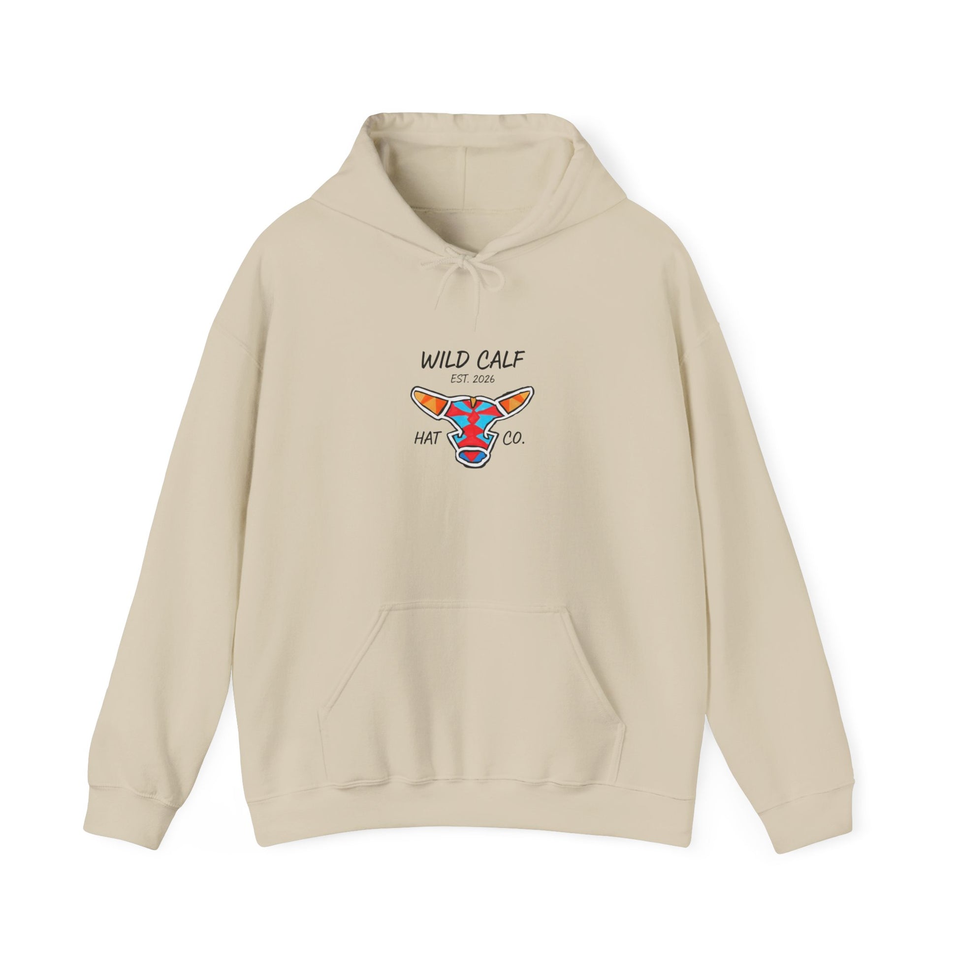 Wild Calf Hoodie - Retro Colorful Calf Logo Pullover (Wild Calf Hat Co.) - Wild Calf Hat Company