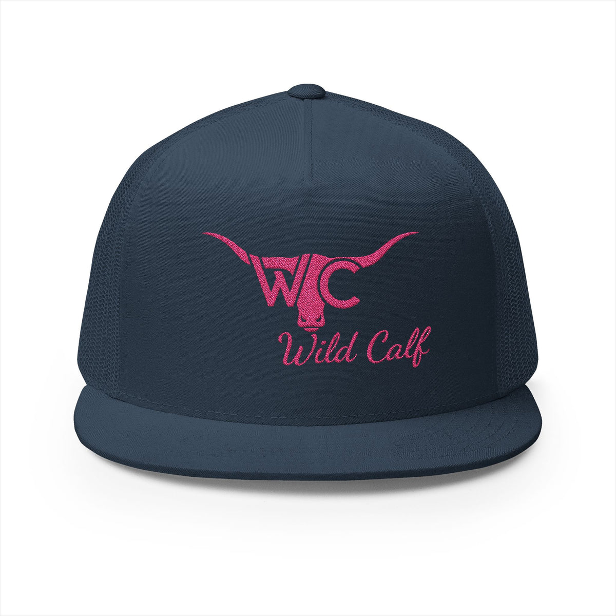 Wild Calf Pink Longhorn Trucker Cap – Embroidered Western Cowgirl Hat