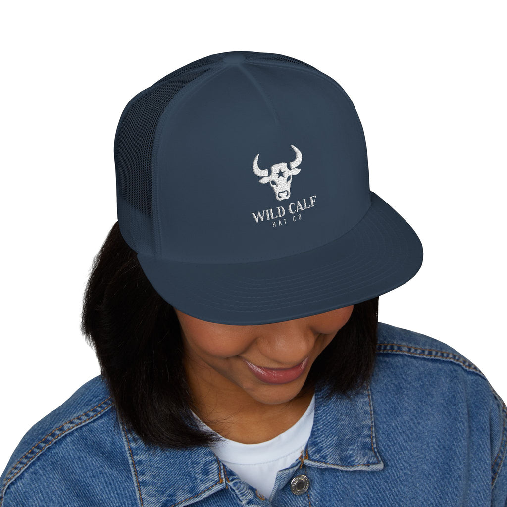 Wild Calf Skull embroidery Trucker Cap | Mesh Back Snapback - Wild Calf Hat Company