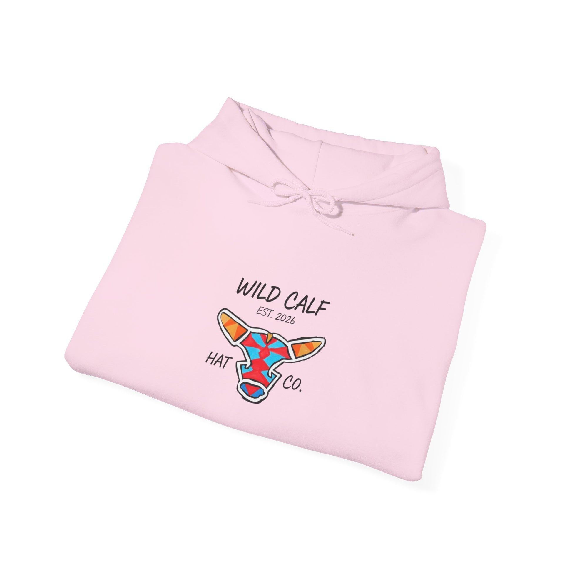 Wild Calf Hoodie - Retro Colorful Calf Logo Pullover (Wild Calf Hat Co.) - Wild Calf Hat Company