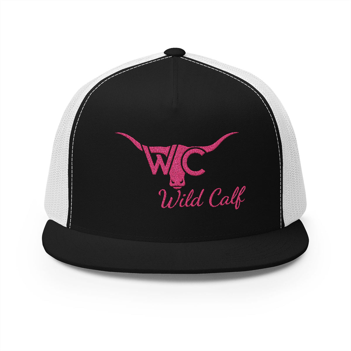 Wild Calf Pink Longhorn Trucker Cap – Embroidered Western Cowgirl Hat