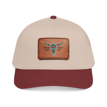 Mid Profile Baseball Cap with Leather Patch (Rectangle) - Wild Calf Hat Company