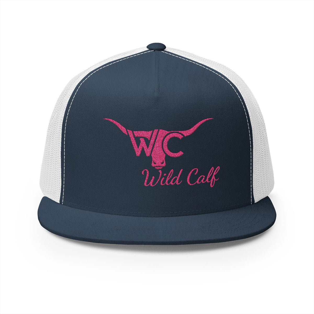 Wild Calf Pink Longhorn Trucker Cap – Embroidered Western Cowgirl Hat