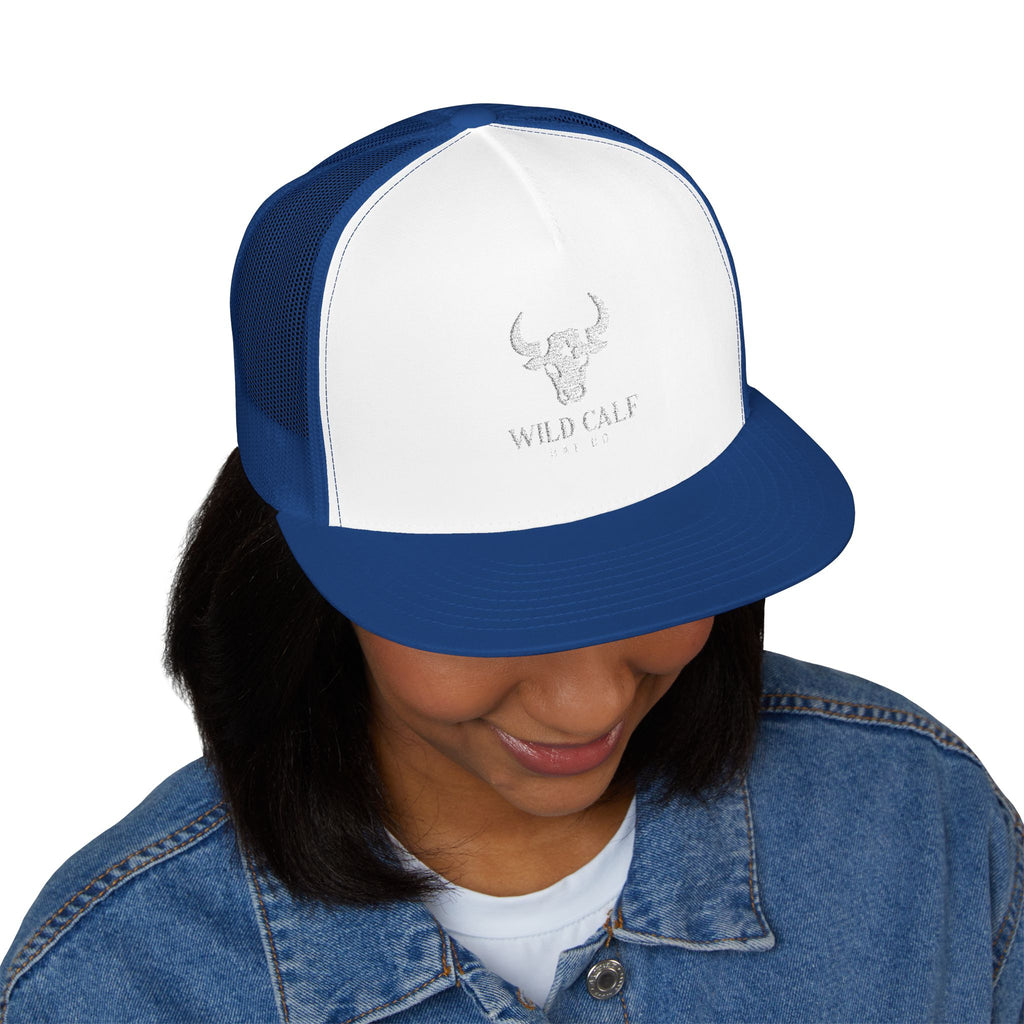 Wild Calf Skull embroidery Trucker Cap | Mesh Back Snapback - Wild Calf Hat Company