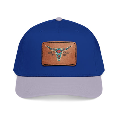 Mid Profile Baseball Cap with Leather Patch (Rectangle) - Wild Calf Hat Company