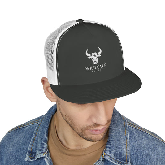 Wild Calf Skull embroidery Trucker Cap | Mesh Back Snapback - Wild Calf Hat Company