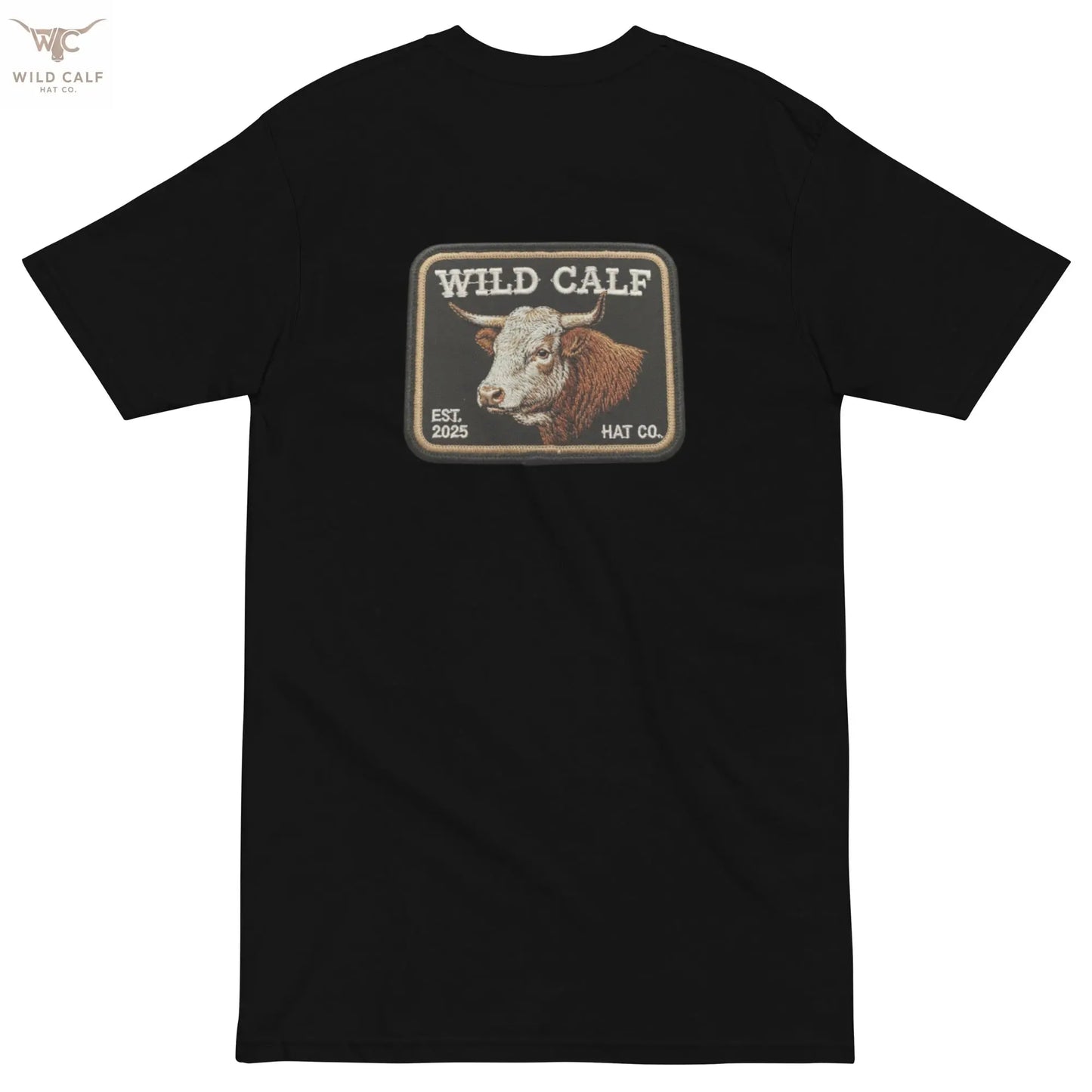 Men’s premium Wild Calf Emblem Tee - Wild Calf Hat Company
