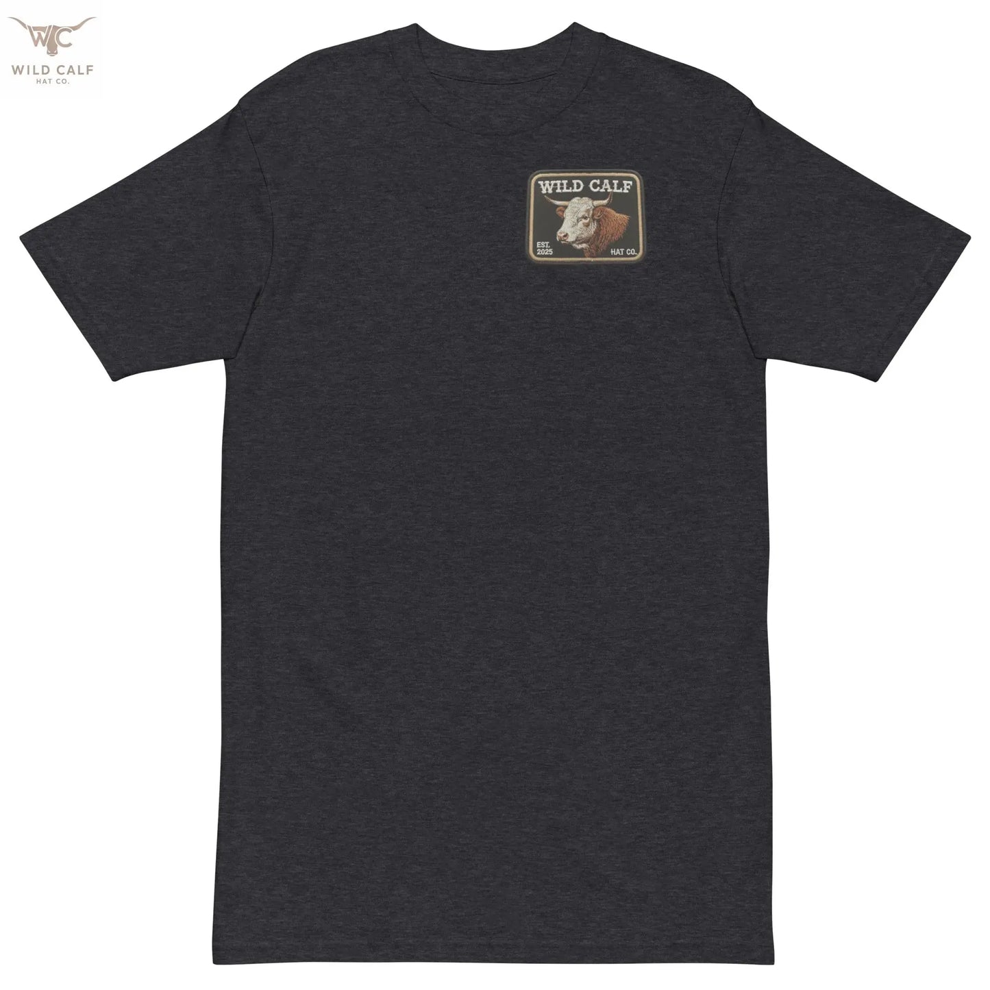 Men’s premium Wild Calf Emblem Tee - Wild Calf Hat Company