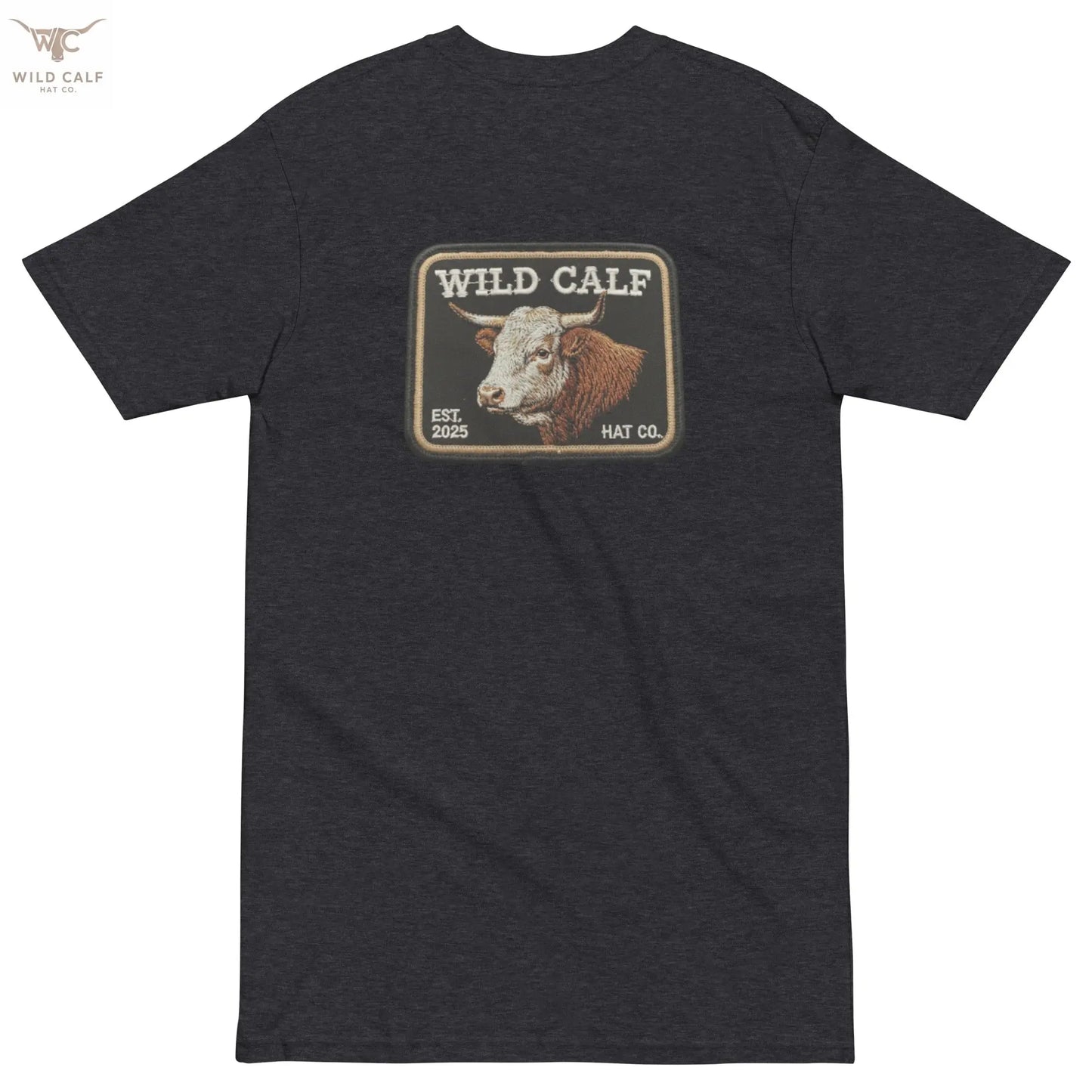 Men’s premium Wild Calf Emblem Tee - Wild Calf Hat Company
