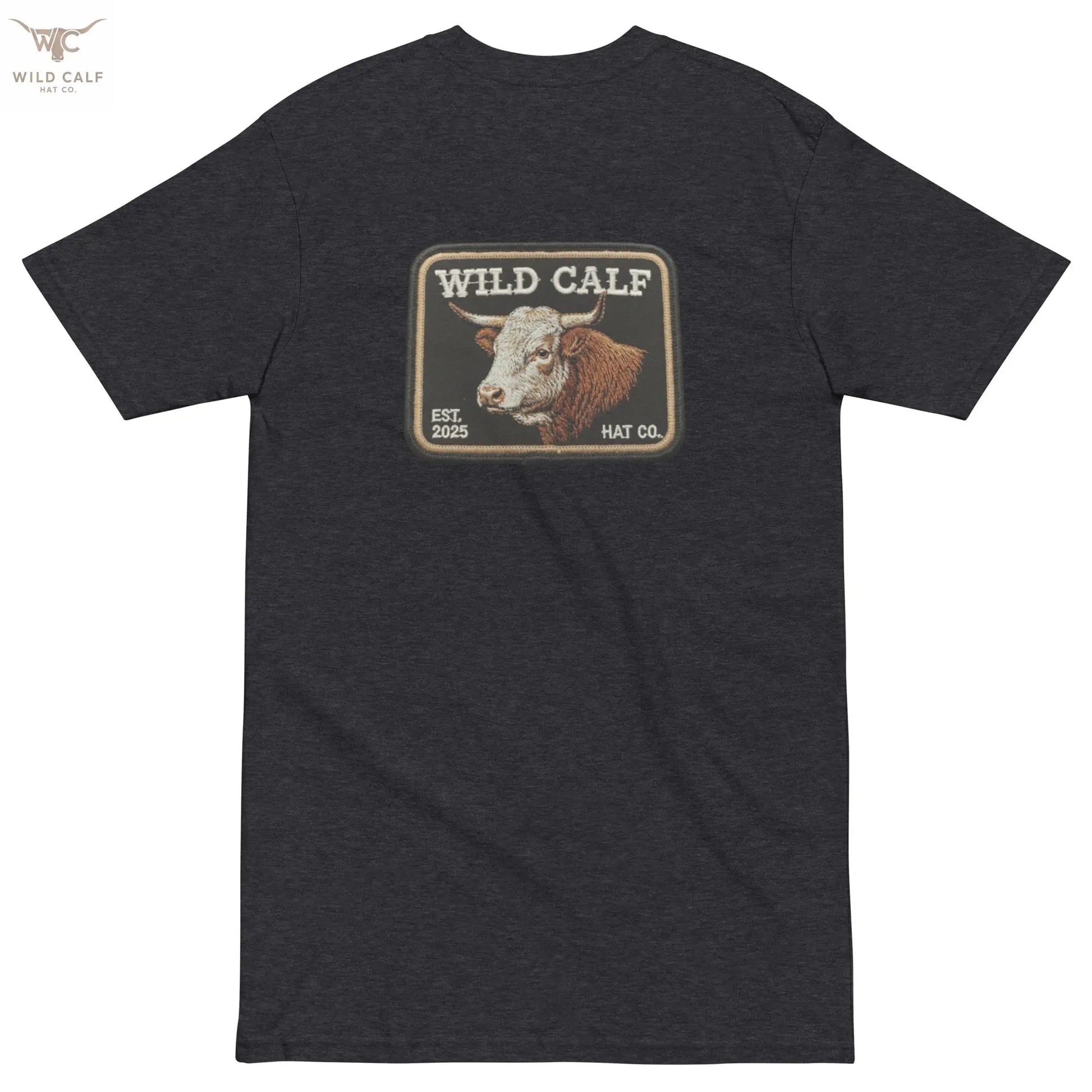 Men’s premium Wild Calf Emblem Tee - Wild Calf Hat Company