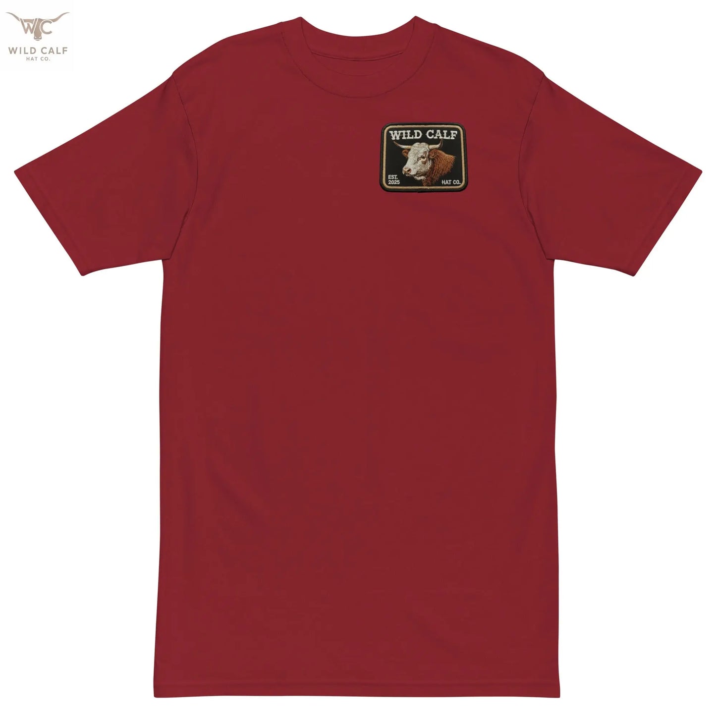 Men’s premium Wild Calf Emblem Tee - Wild Calf Hat Company
