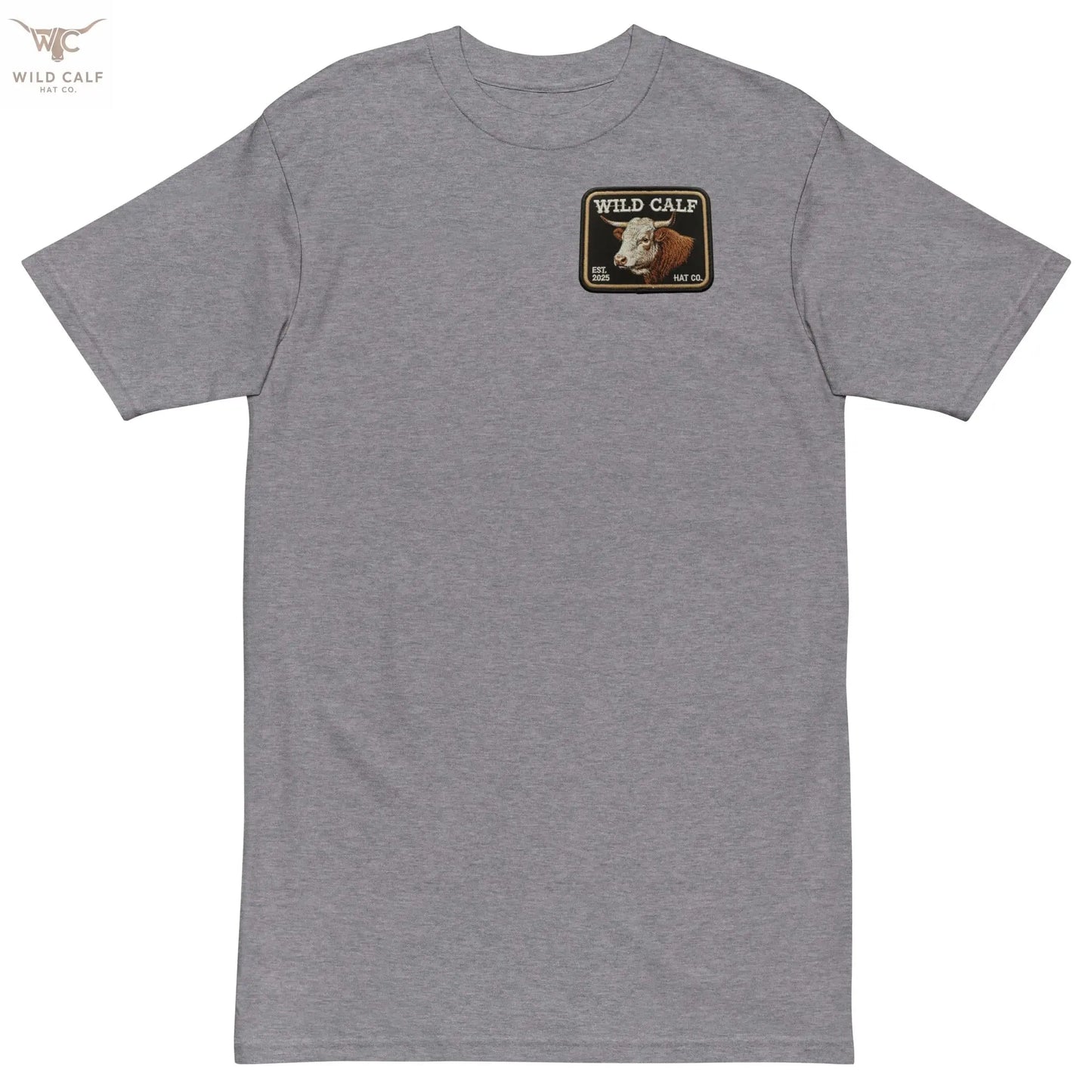 Men’s premium Wild Calf Emblem Tee - Wild Calf Hat Company