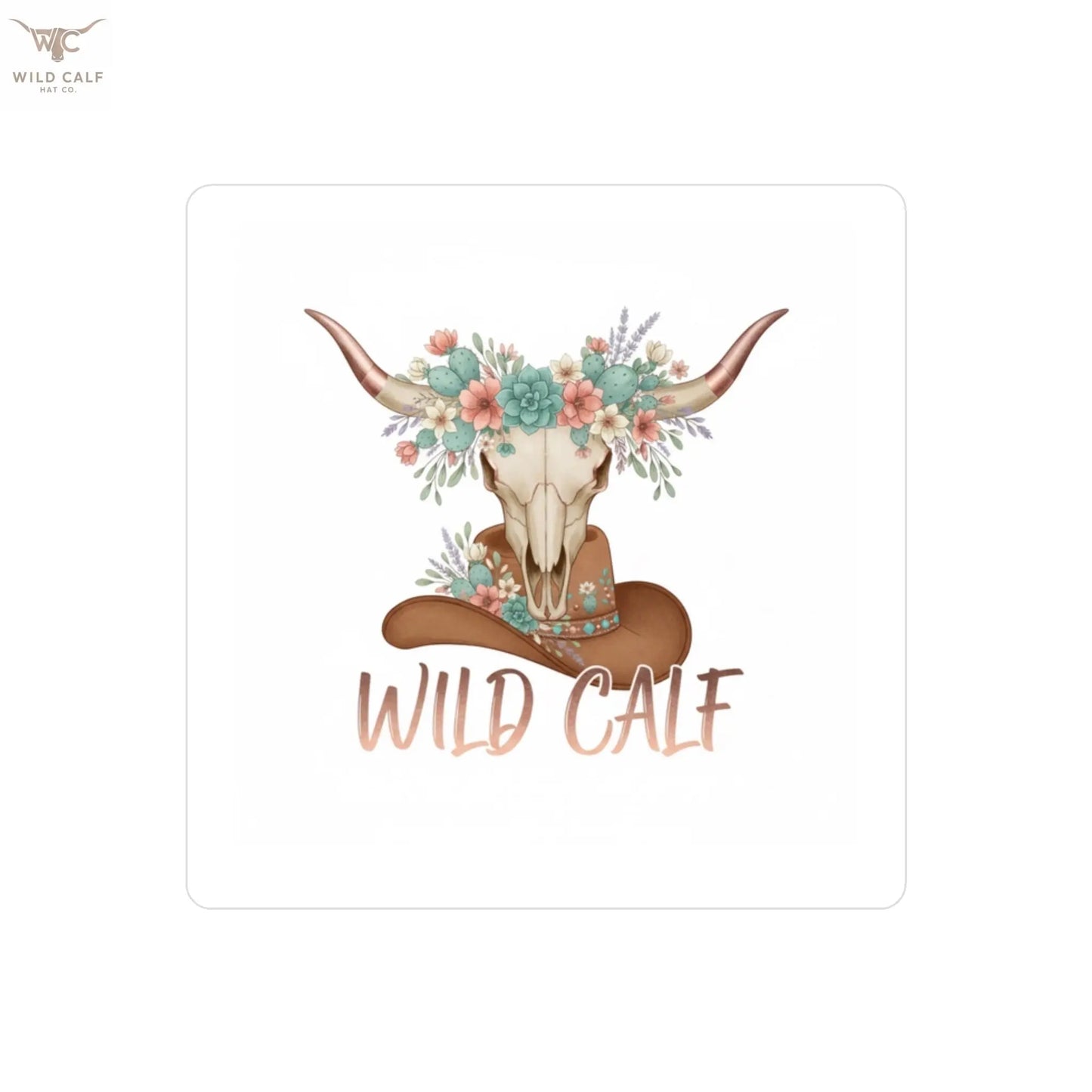 Wild Calf Floral Skull Kiss - Cut Vinyl Decal — Western Cowgirl Sticker - Wild Calf Hat Company