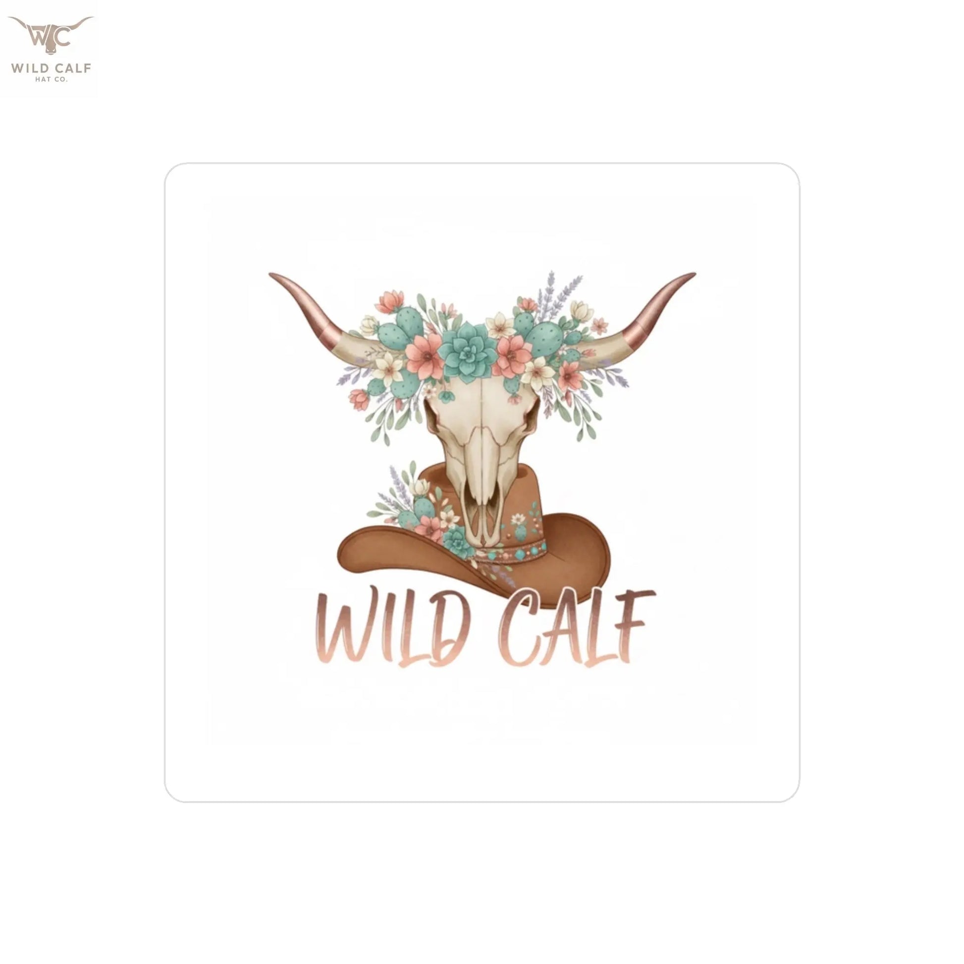 Wild Calf Floral Skull Kiss - Cut Vinyl Decal — Western Cowgirl Sticker - Wild Calf Hat Company
