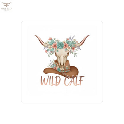 Wild Calf Floral Skull Kiss - Cut Vinyl Decal — Western Cowgirl Sticker - Wild Calf Hat Company