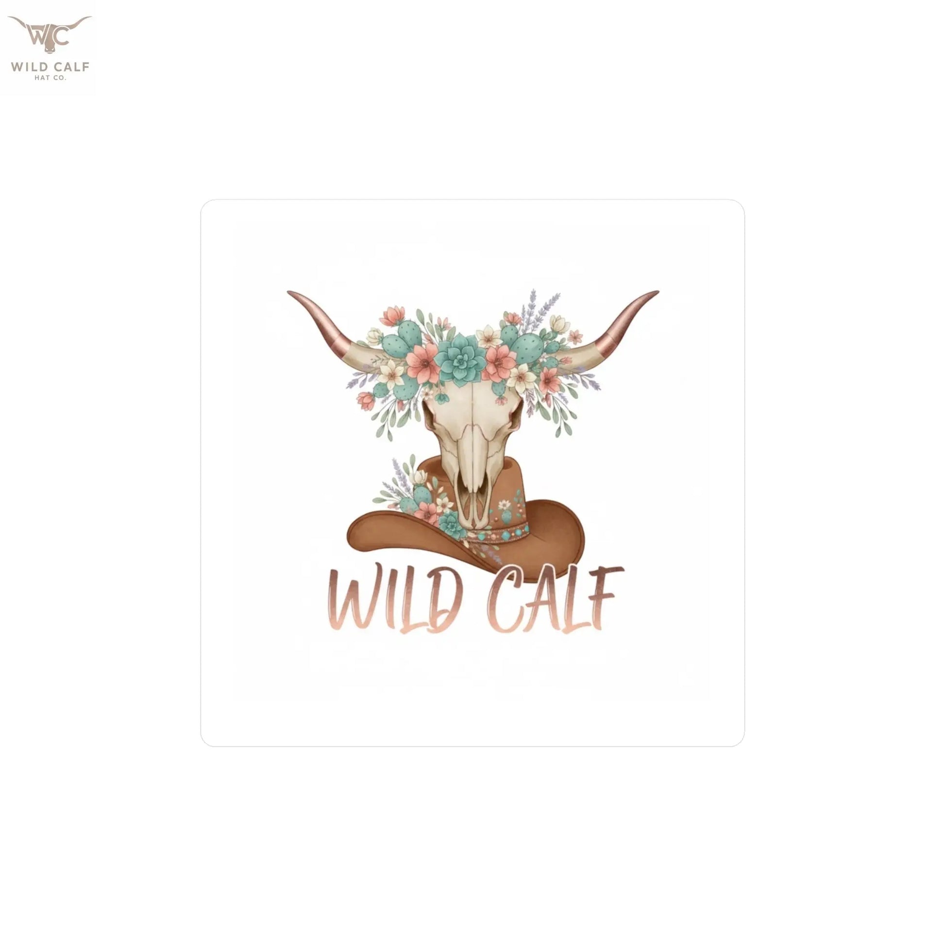 Wild Calf Floral Skull Kiss - Cut Vinyl Decal — Western Cowgirl Sticker - Wild Calf Hat Company