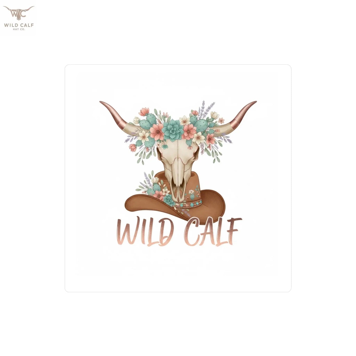 Wild Calf Floral Skull Kiss - Cut Vinyl Decal — Western Cowgirl Sticker - Wild Calf Hat Company