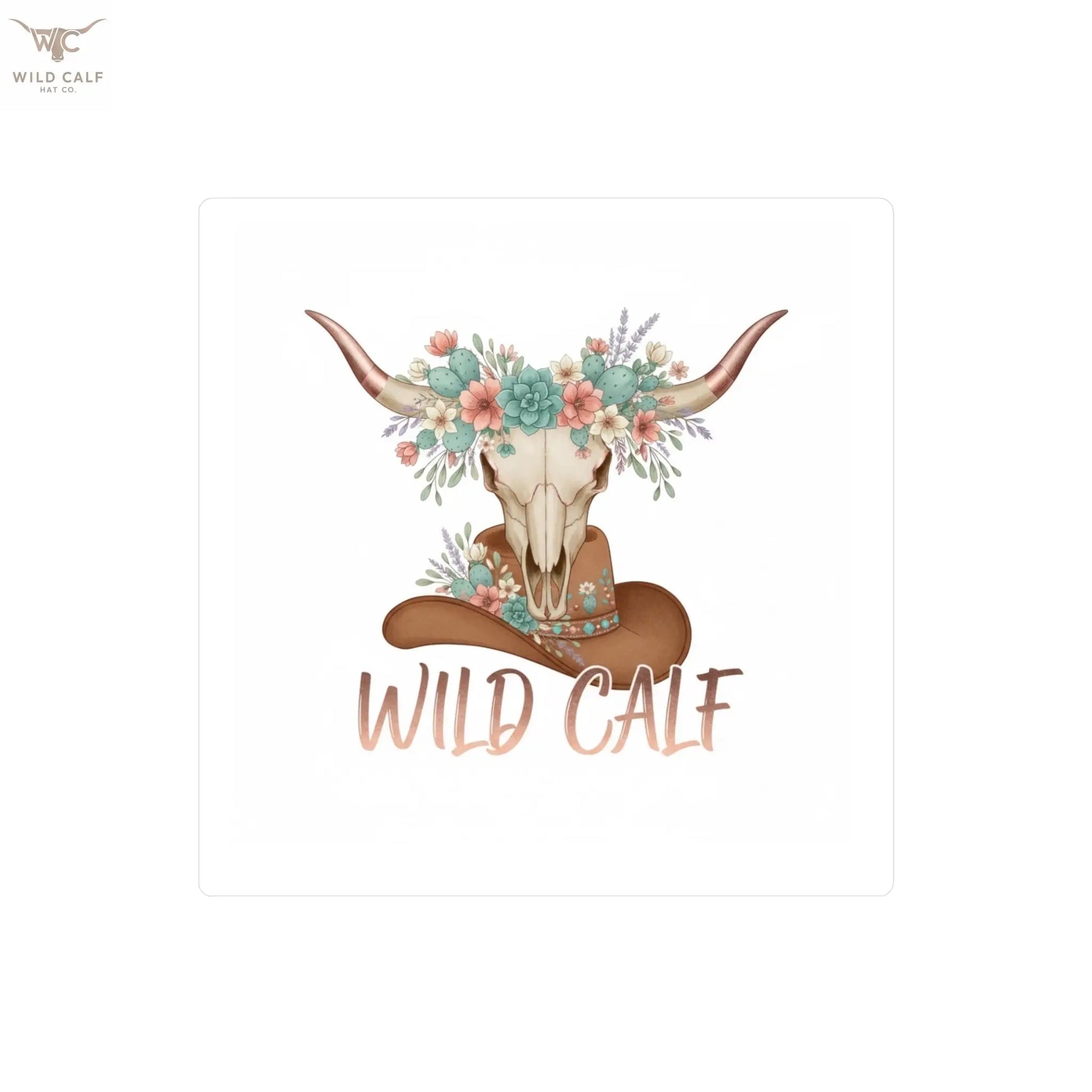 Wild Calf Floral Skull Kiss - Cut Vinyl Decal — Western Cowgirl Sticker - Wild Calf Hat Company