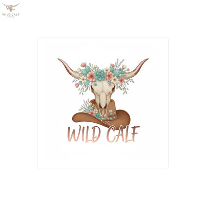 Wild Calf Floral Skull Kiss - Cut Vinyl Decal — Western Cowgirl Sticker - Wild Calf Hat Company