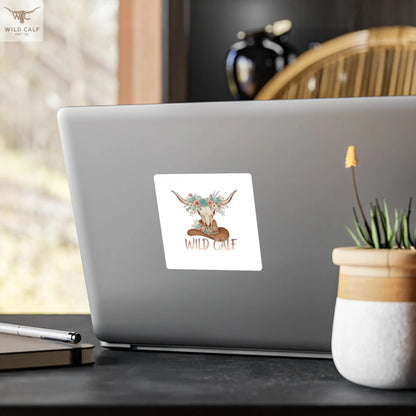 Wild Calf Floral Skull Kiss - Cut Vinyl Decal — Western Cowgirl Sticker - Wild Calf Hat Company