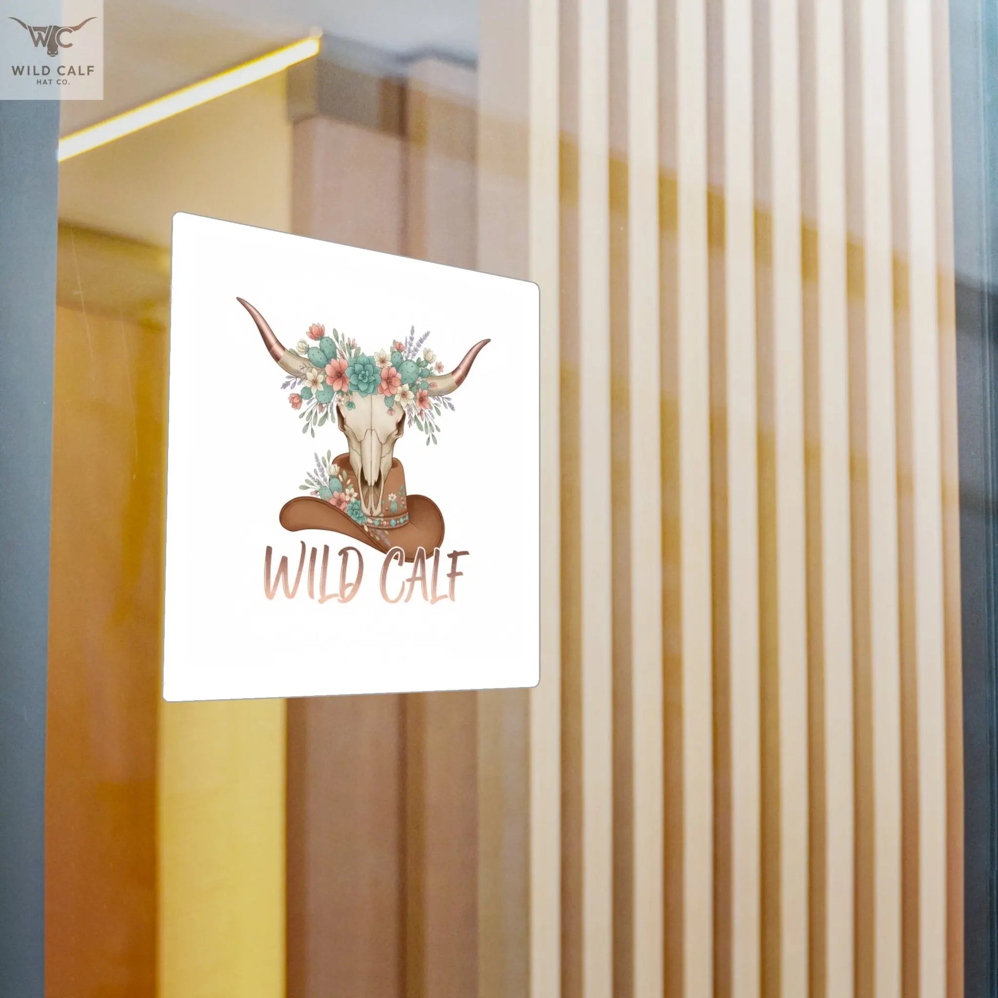 Wild Calf Floral Skull Kiss - Cut Vinyl Decal — Western Cowgirl Sticker - Wild Calf Hat Company