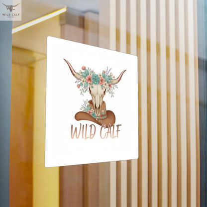 Wild Calf Floral Skull Kiss - Cut Vinyl Decal — Western Cowgirl Sticker - Wild Calf Hat Company